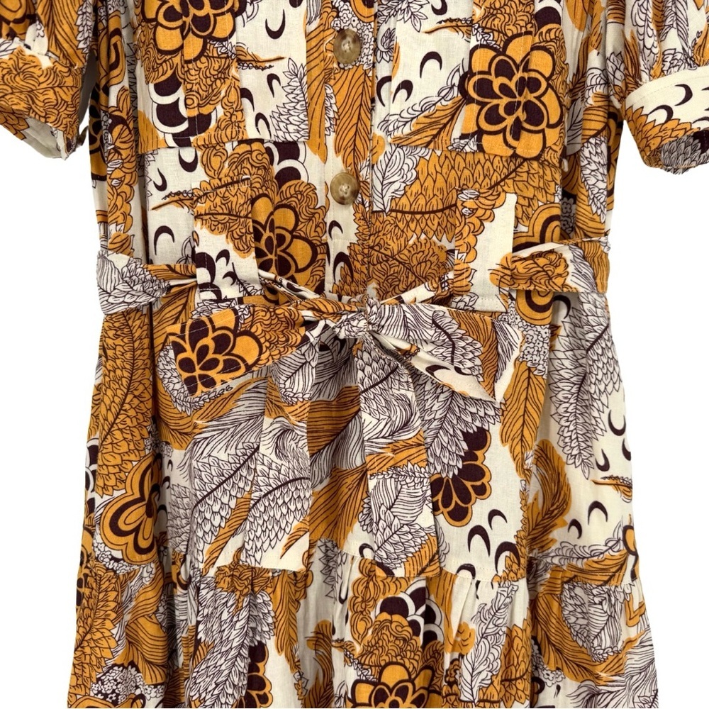 10 Crosby Derek Lam‎ 8 Buffy Utility Dress Multi Midi Length Linen-Blend Pockets - Picture 7 of 15